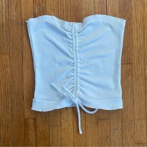 Ribbed Cropped Top with Tie